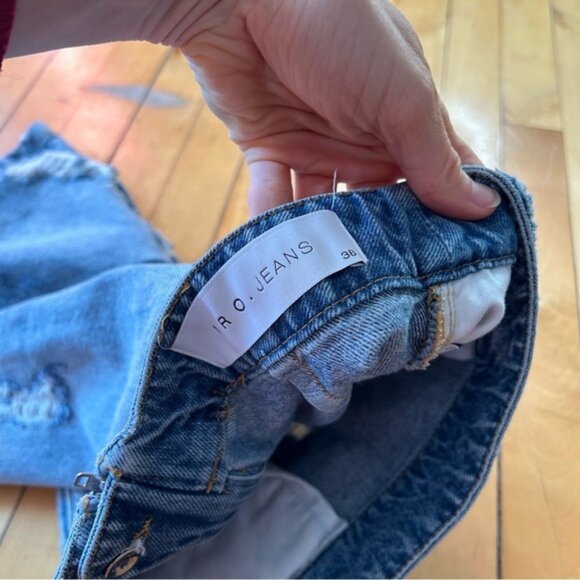 IRO Sz XS Denim Distressed Jean Skirt - Picture 11 of 12